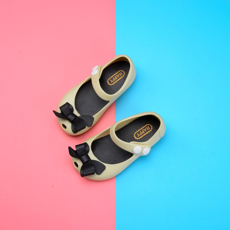 Giày búp bê bằng nhựa PVC mềm đế bằng thời trang mùa hè cho bé gái