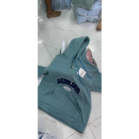 Áo khoác Hoddie chữ thêu nón hai lớp form đại 85kg-100kg