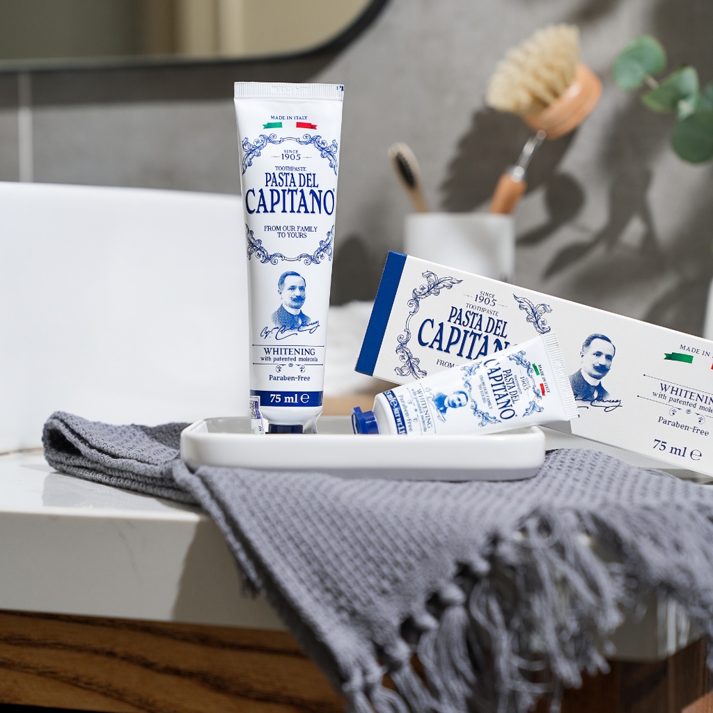 Kem đánh răng làm trắng răng nhập khẩu Ý Pasta del Capitano 1905 Whitening Toothpaste
