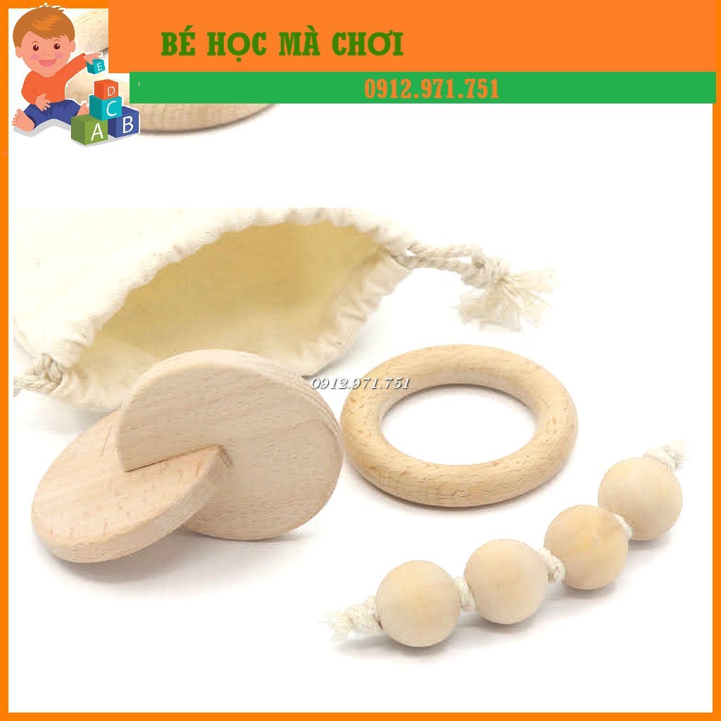 XÚC XẮC GỖ cao cấp cho trẻ sơ sinh - Xúc xắc MONTESSORI