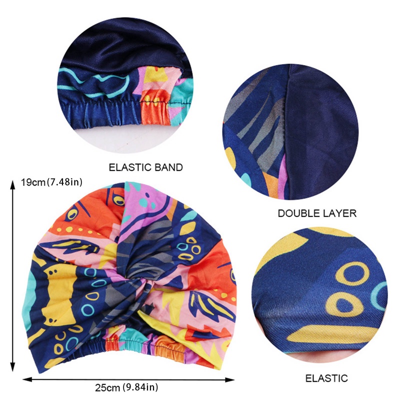 Mũ Turban In Hoa Chéo Thắt Nút Xoắn Chéo Phong Cách Hồi Giáo Cho Nữ