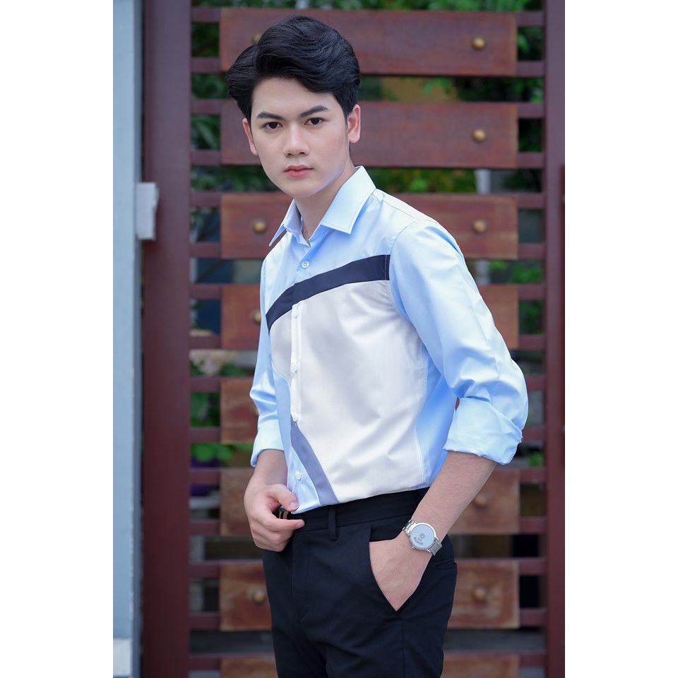 ÁO SƠ MI NAM CỔ BẺ DÀI TAY, KIỂU DÁNG HÀN QUỐC, FORM SLIMFIT DỄ MẶC, CHẤT LIỆU LỤA NẾN CAO CẤP, ĐỦ SIZE M, L, XL. | BigBuy360 - bigbuy360.vn