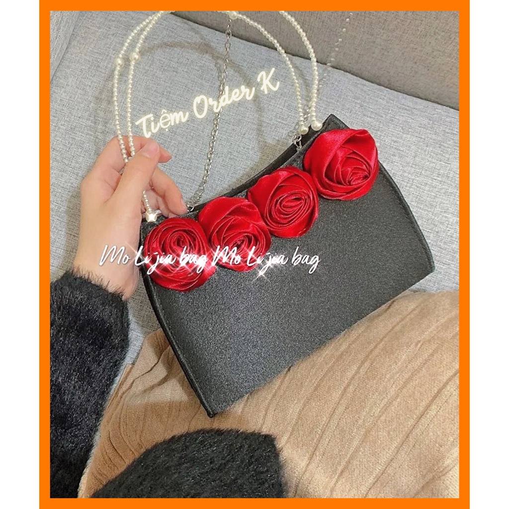 ORDER♥️Túi Xách Hoa Hồng Cổ Điển(ảnh thật)Size 24x14cm