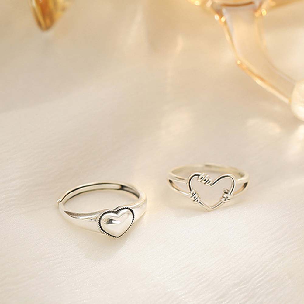 Nhẫn Hở Hình Trái Tim Đơn Giản Phong Cách Hàn Quốc Cổ Điển Thời Trang Cho Nữ