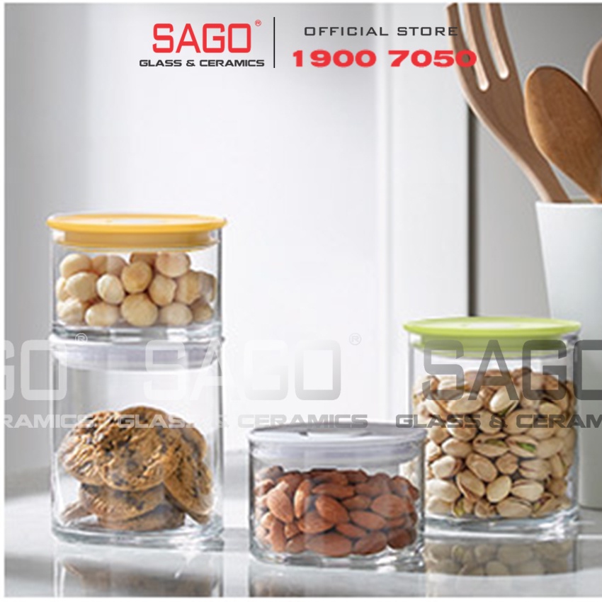 Hũ Gia Vị Thủy Tinh Ocean norma Jar With Lid 385ml , 685ml | Nhập khẩu Thái Lan