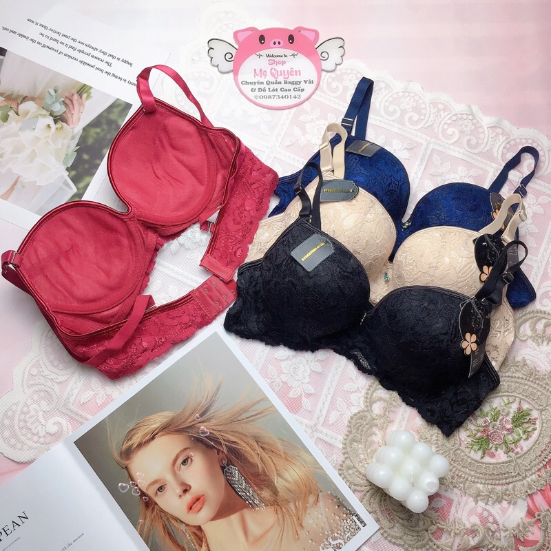 Áo lót ren nữ Thái Lan mút vừa 2,5cm có gọng mềm, hoạ tiết ren độc đáo nâng ngực tròn đầy cho nàng