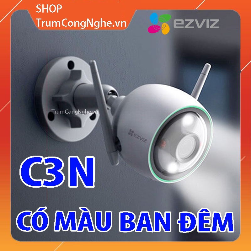 Camera EZVIZ C3N 2MP 1080P Nét FullHD Ngoài Trời Có Màu Ban Đêm Chống Nước, Công Nghệ Thông Minh AI