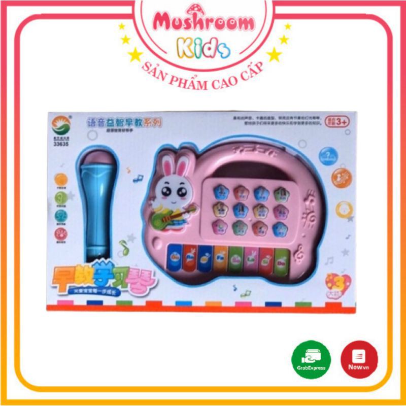 Đồ Chơi Đàn Piano Hình Thỏ Kèm Micro Siêu Xịn Dành Cho Các Bé Yêu Âm Nhạc