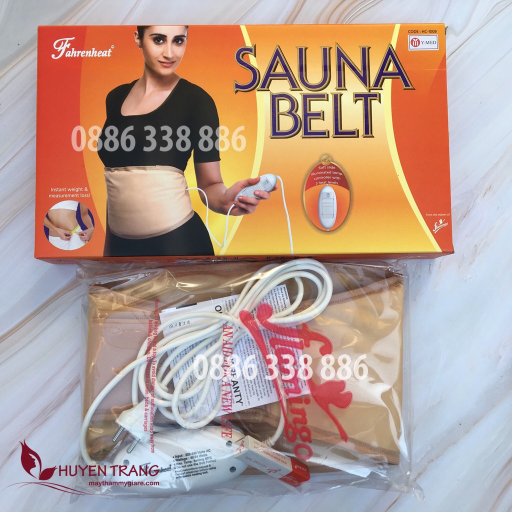 ĐAI QUẤN NÓNG GIẢM MỠ BỤNG SAUNA BELT chính hãng bảo hành 1 năm Quỳnh Nga