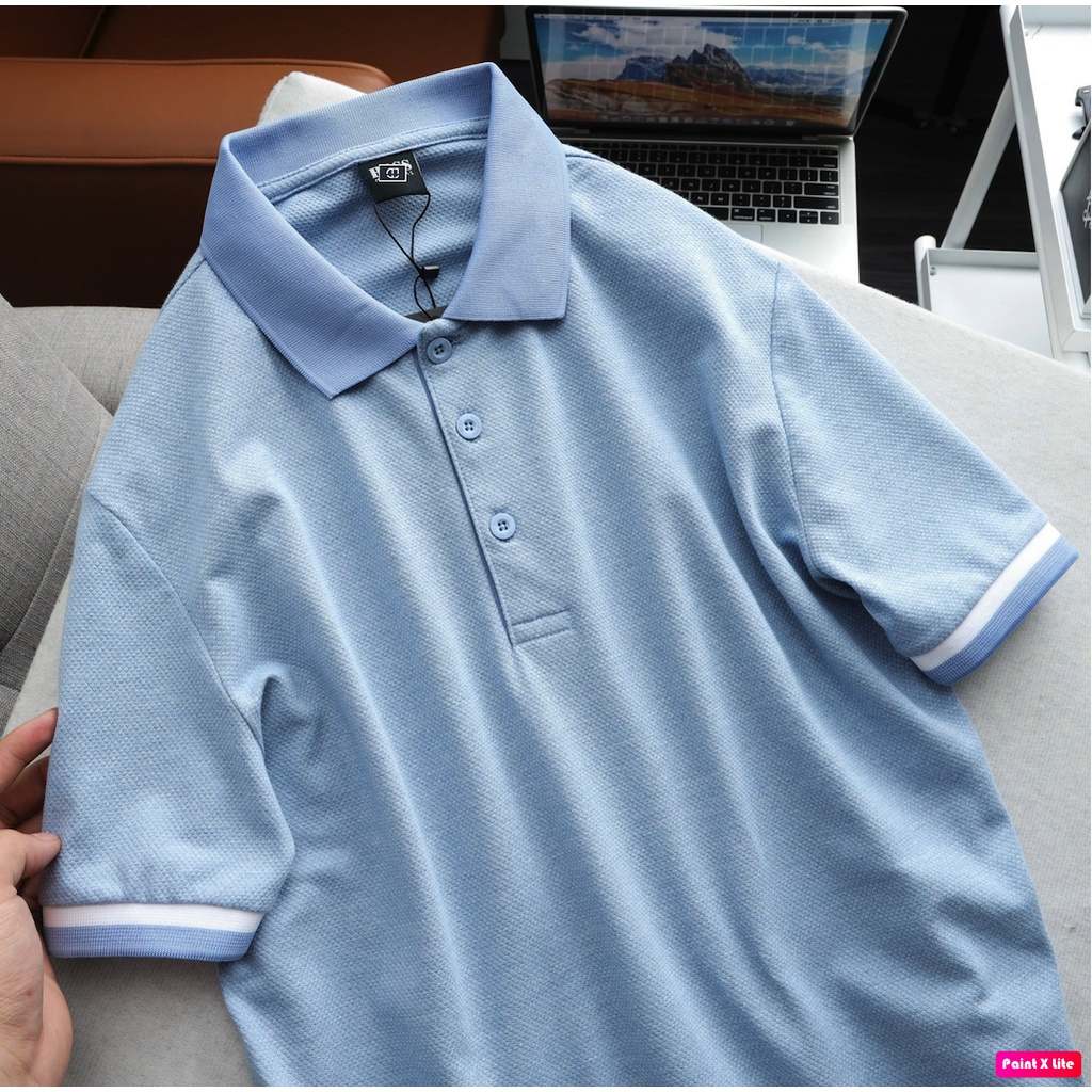 Áo Polo Nam Vải Cotton Nhật , Cổ Bẻ Basic Tay Sọc Phối Màu , Form Slim Fit, Có Bigsize ( 50kg - 90kg )