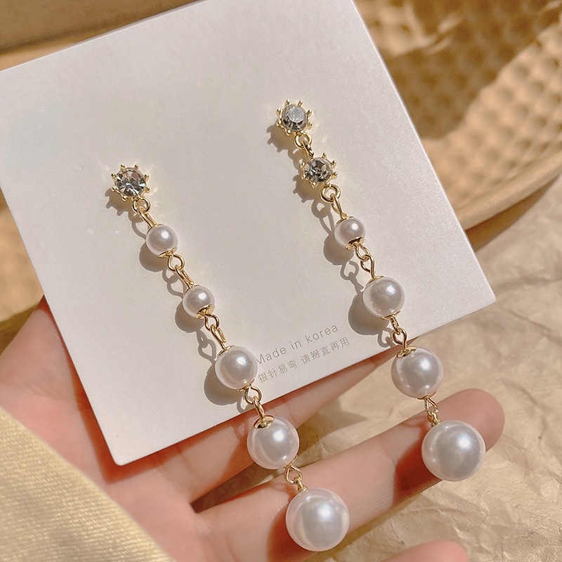 Pearl tassel earrings long earrings personalized earrings 2021 new temperament fashion earrings