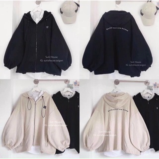 Áo khoác KAKI LOGO thêu bò sữa tay bồng unisex