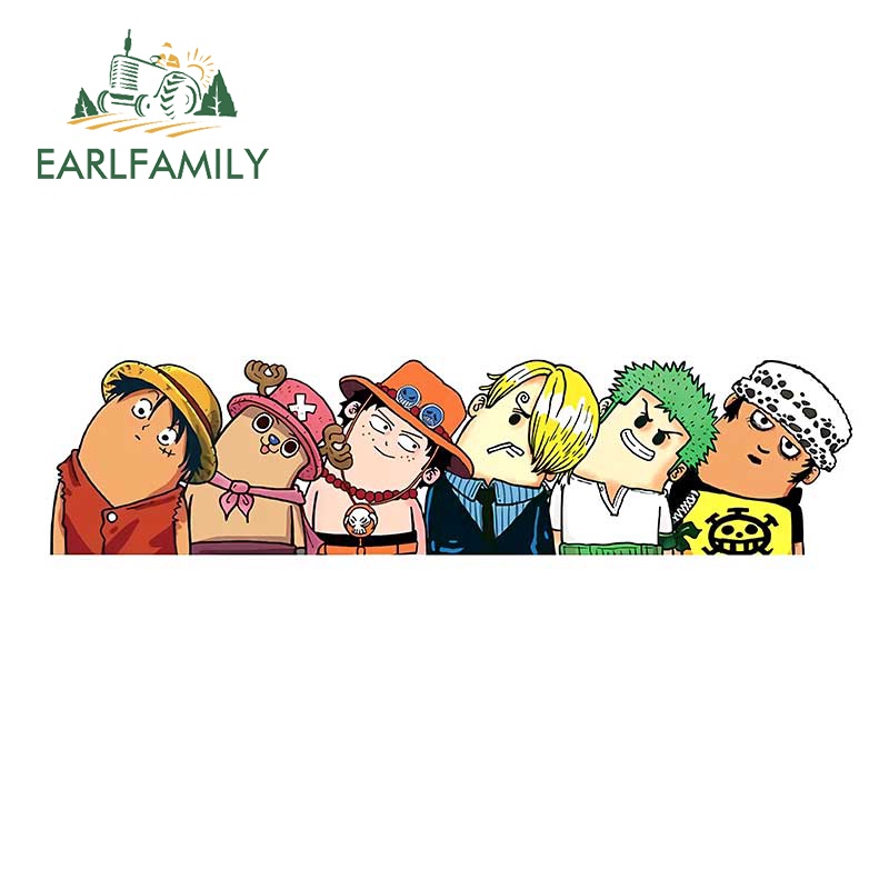 Earlfamily 13cm x 3.4cm ONE PIECE Monkey D Luffy Xe Dán Ván Lướt Sóng Anime Decal Windows Ngộ nghĩnh Chống Thấm Nước RV Miếng Dán