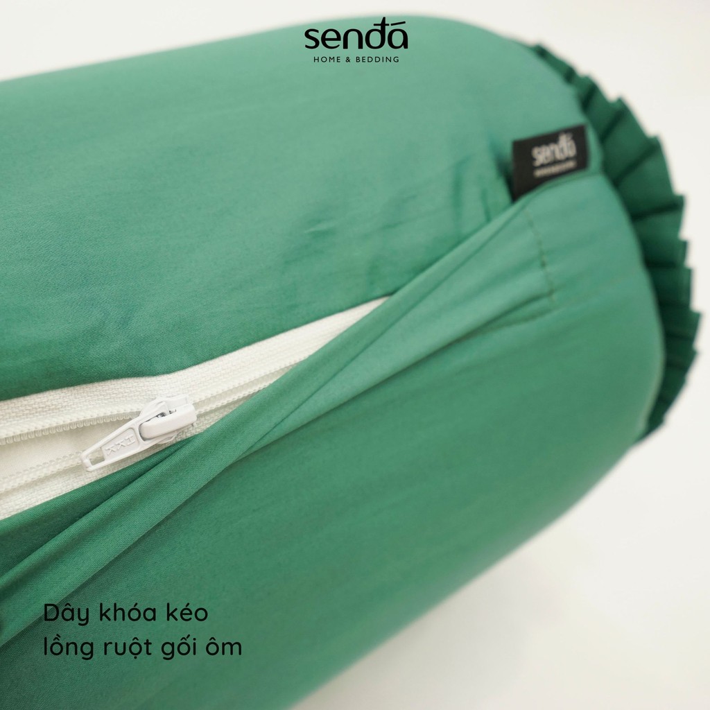 Vỏ gối ôm Cotton Satin 60s Sen Đá Home Bedding 60x80 70x100 35x100cm cao cấp trơn màu, bao áo gối lụa có dây kéo