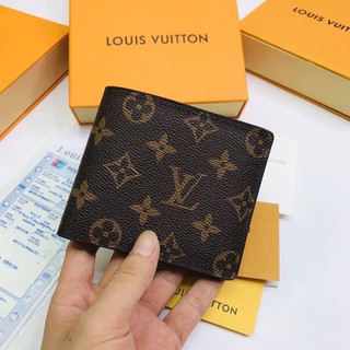 【FULL BOX】 Ví ngắn da Nam Nữ LV hoa trơn da đẹp