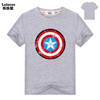 Áo thun tay ngắn thoáng khí in hình Captain America cho bé trai
