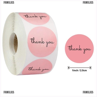 Set 500 tem dán hình tròn in chữ Thank you đơn giản trang trí độc đáo