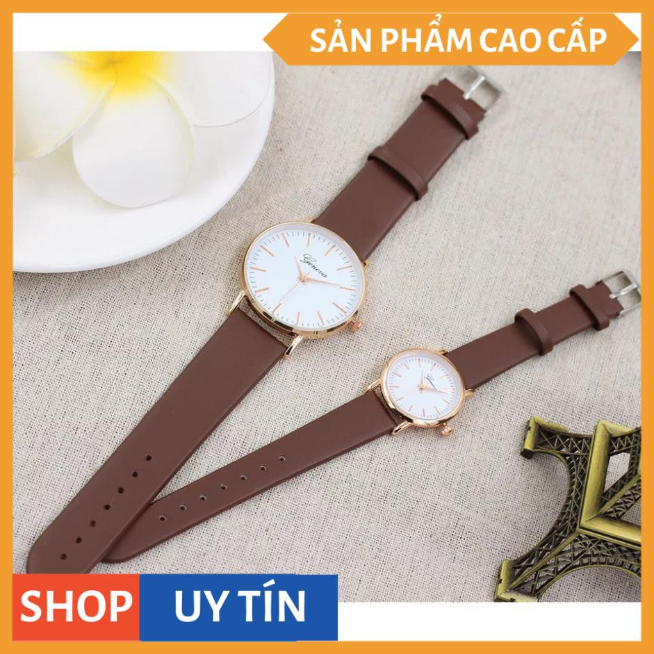 Đồng Hồ Cặp Đôi Nam Nữ GENEVA Dây Da Cao Cấp Dành Cho Các Cặp Tình Nhân [HÀNG CAO CẤP]