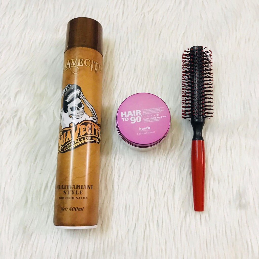 TẶNG LƯỢC - Gôm xịt tạo kiểu tóc SUAVECITO 400ml + Sáp Hair To 90 Kanfa 100ml