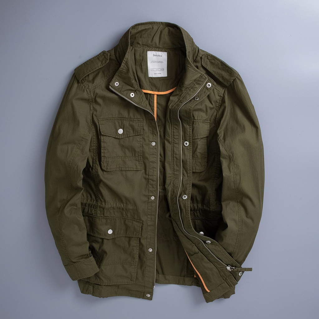 Giảm cực mạnh áo khoác Kaki Military Jacket Outfits B.S.K xuất Mỹ