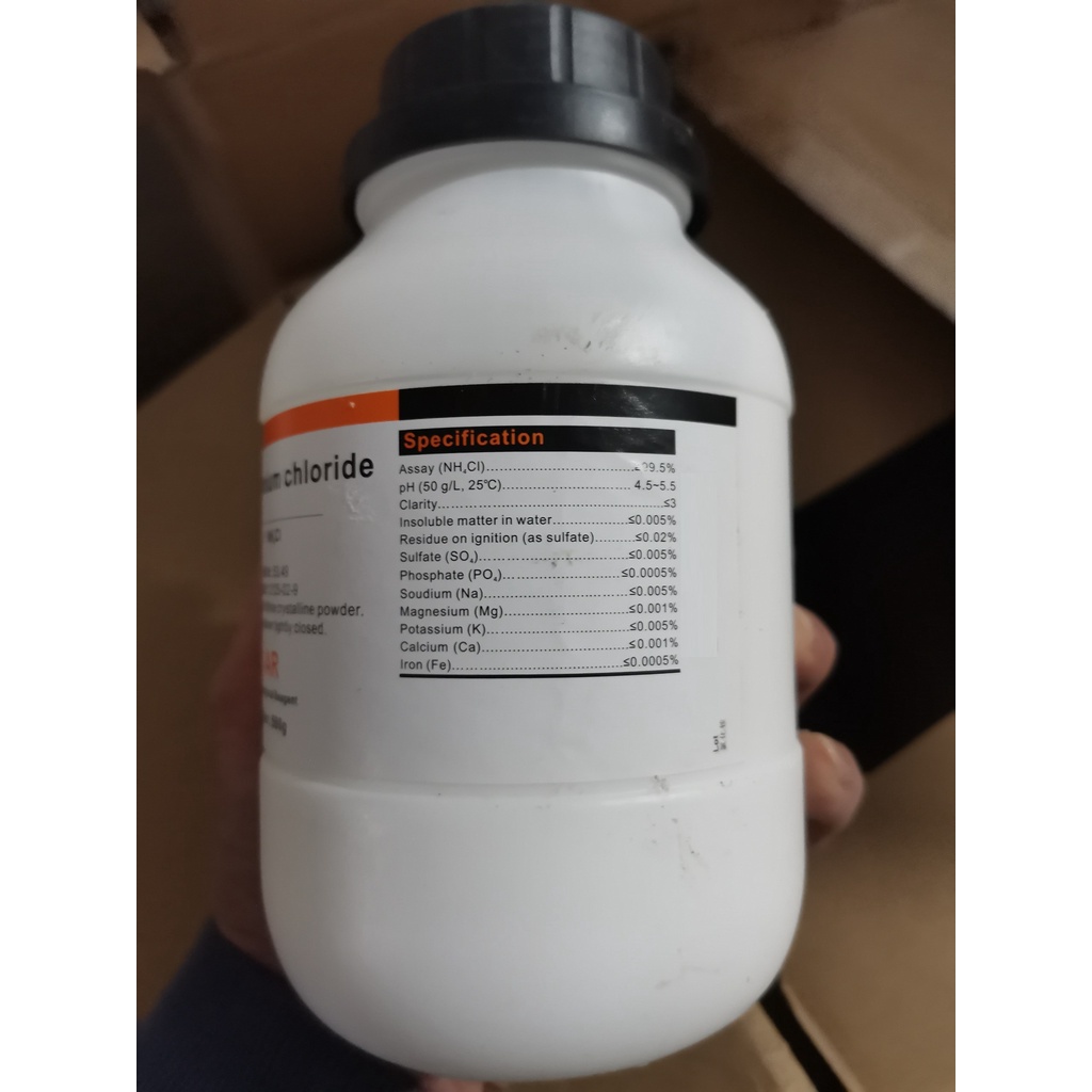 Hoá chất Ammonium chloride 99.5% Xilong amoni clorua CAS 12125-02-9 NH4Cl lọ 500g