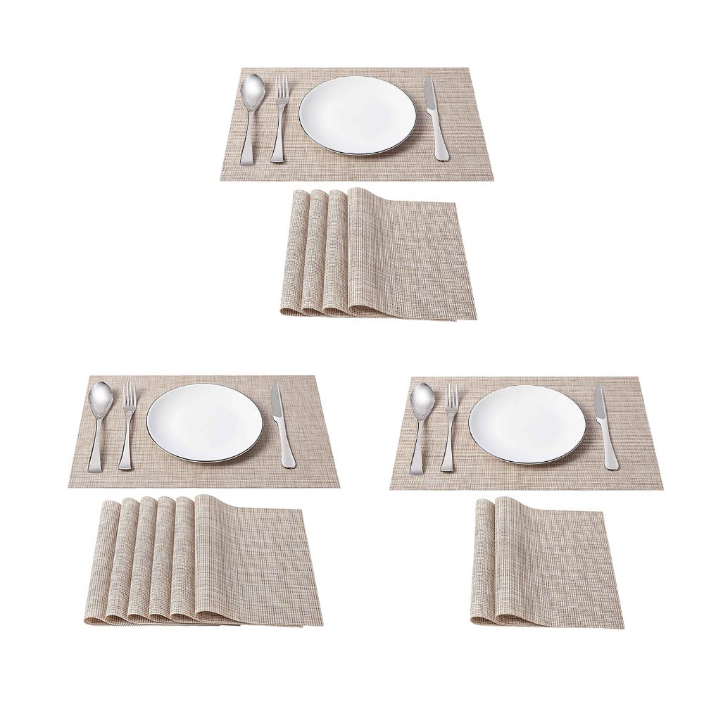 [huite]2/4/6 Pcs Environmental Protection Placemat Pvc Food Insulation Pad Rectangular Simple Table Mat Coaster Bowl Mat