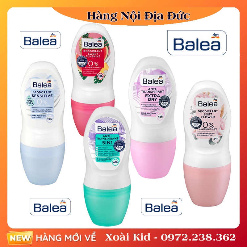 LĂN VÀ XỊT KHỬ MÙI BALEA, KHỬ MÙI, NGĂN MỒ HÔI LÊN ĐẾN 48H, 50ML -150ML, HÀNG NỘI ĐỊA ĐỨC