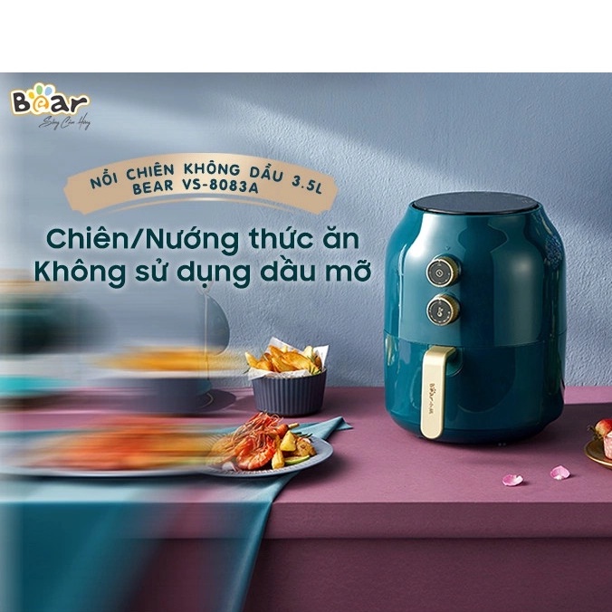 HÀNG CHÍNH HÃNG Nồi chiên không dầu Bear VS-8083A_Đa năng, bảo vệ sức khỏe_dung tích 3.5L_BẢO HÀNH 12 THÁNG