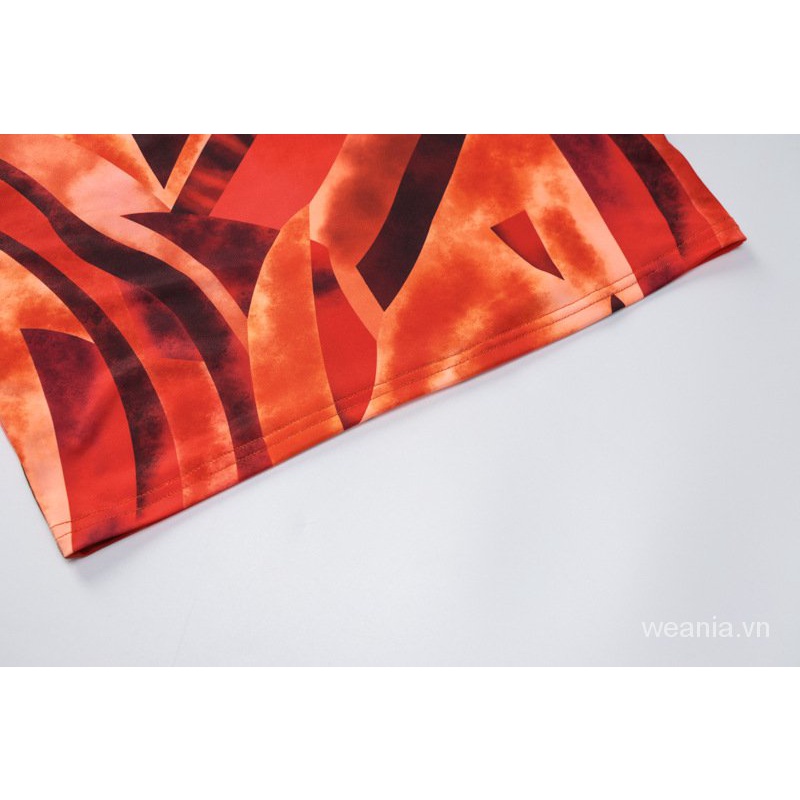 Đầm hai dây hở lưng in họa tiết nghệ thuật phong cách đường phố gợi cảm cho nữ