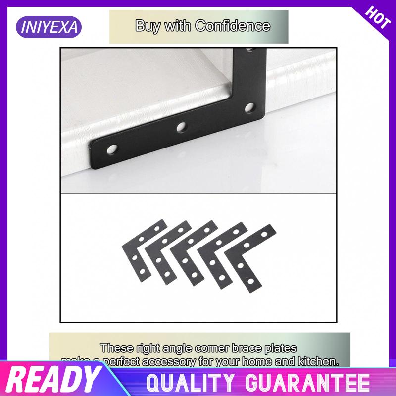 Durable 100 Pcs Black Angle Plate Corner Brace Flat L Shape Repair Bracket 38 x 38mm