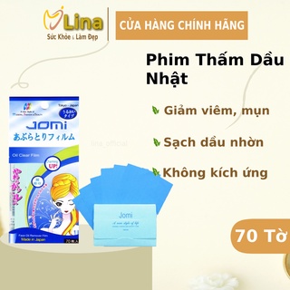 Phim thấm dầu Jomi Nhật Bản 70 tờ giúp loại bỏ dầu thừa, ngăn ngừa mụn - Lina Beauty