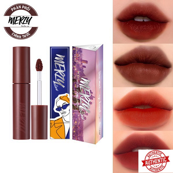 [Mã giảm giá Mỹ phẩm chính hãng] Son Kem Lì, Siêu Mịn Merzy Bite The Beat Mellow Tint 4g