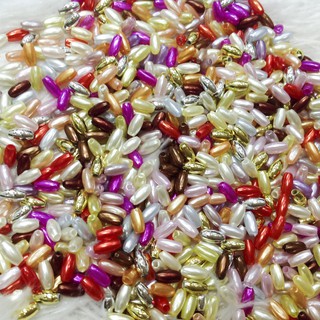 200 hạt cườm nhựa dài 6li cườm lúa làm đồ handmade