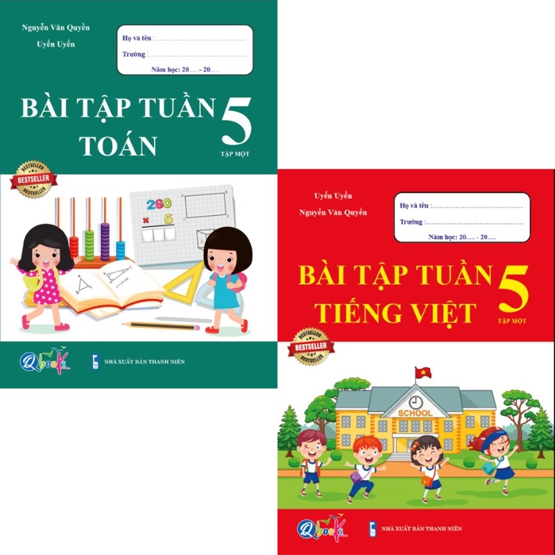 Sách - (Combo 2 cuốn) Bài Tập Tuần Toán Và Tiếng Việt 5 (Tập 1)