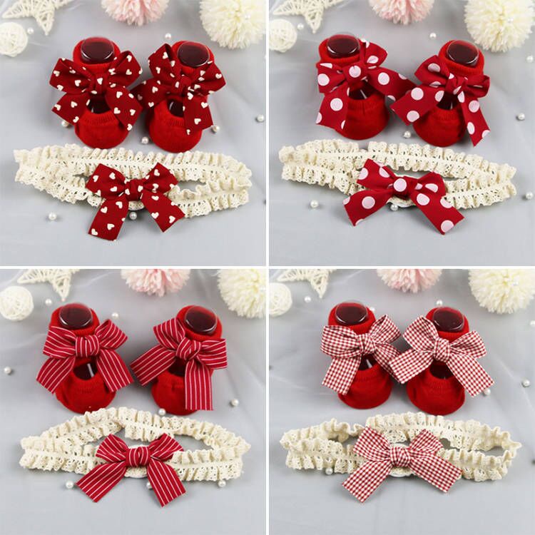 Set 2 Băng Đô Nơ Mềm Mại Cho Bé Gái