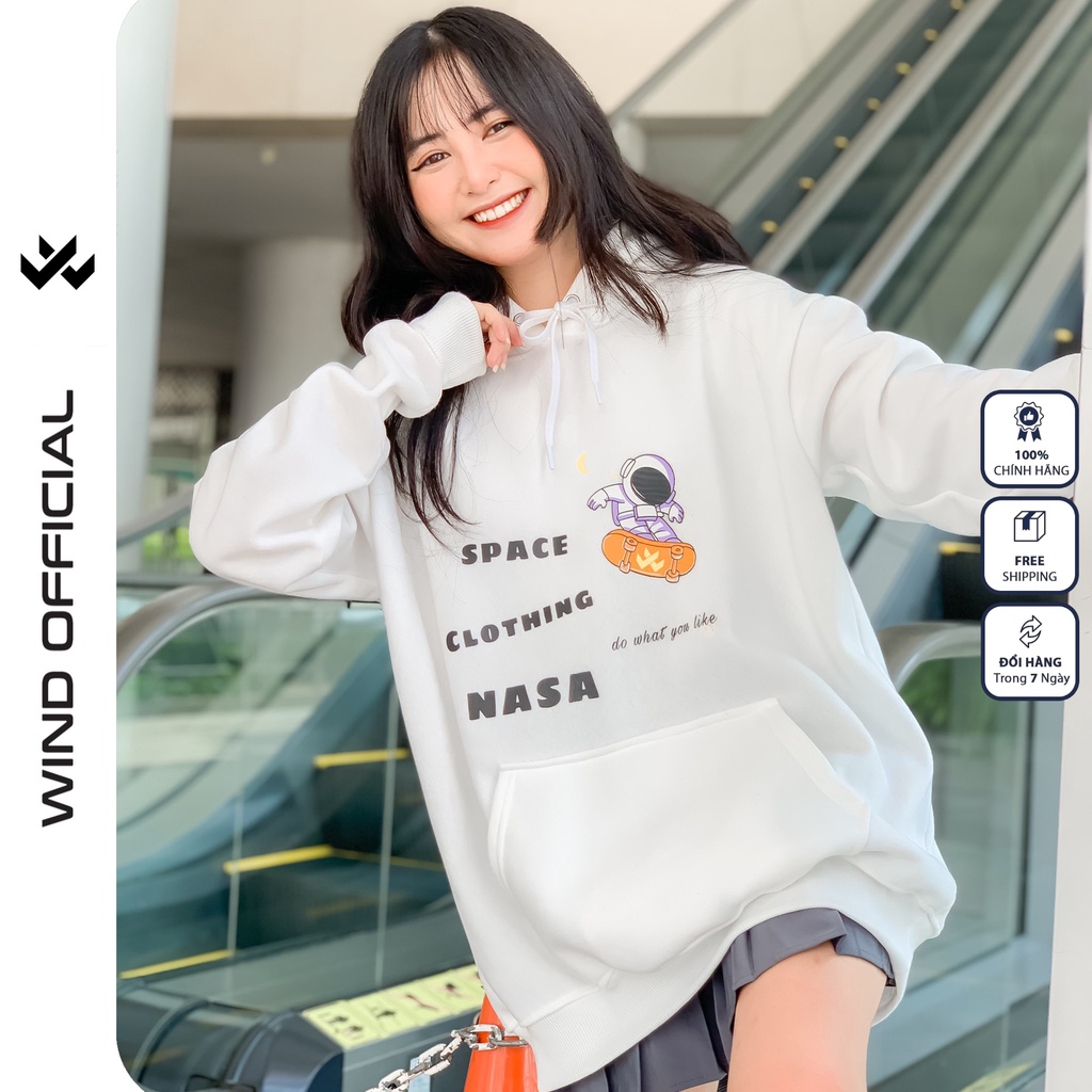 [Mã SKAMFSW175 giảm 10K đơn 50K] Áo hoodie unisex WIND form rộng nỉ nam nữ NASA HD23 thời trang thu đông oversize