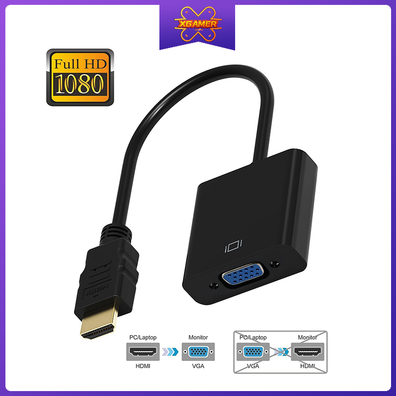 Cáp chuyển đổi Xgamer HDMI sang VGA hỗ trợ phân giải Full HD 1080P