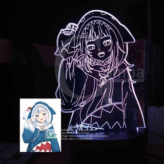 [ĐÈN NGỦ ANIME LED 3D] Đèn Ngủ Virtual YouTuber Gawr Gura Type 03 AVYT0503 16 MÀU TÙY CHỈNH COMPASHOP