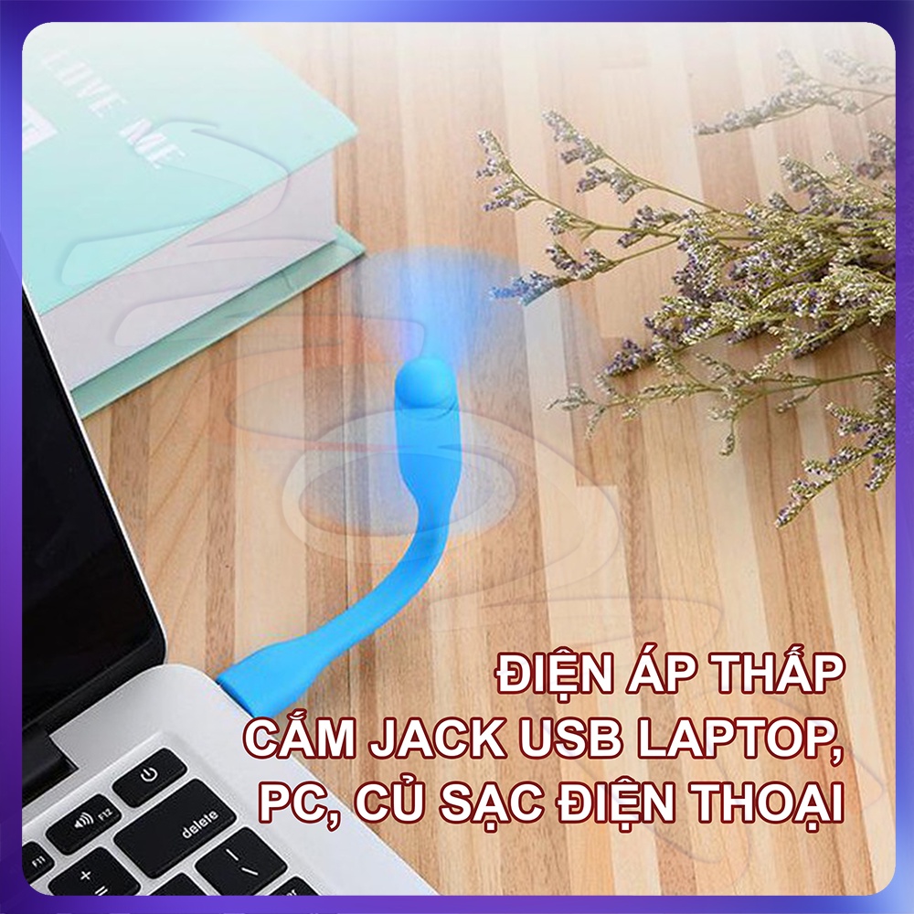 Quạt + Đèn USB Mini Đa Năng Tiện Lợi, Có Thể Uốn Cong 360 Độ Linh Hoạt - Mons Decor