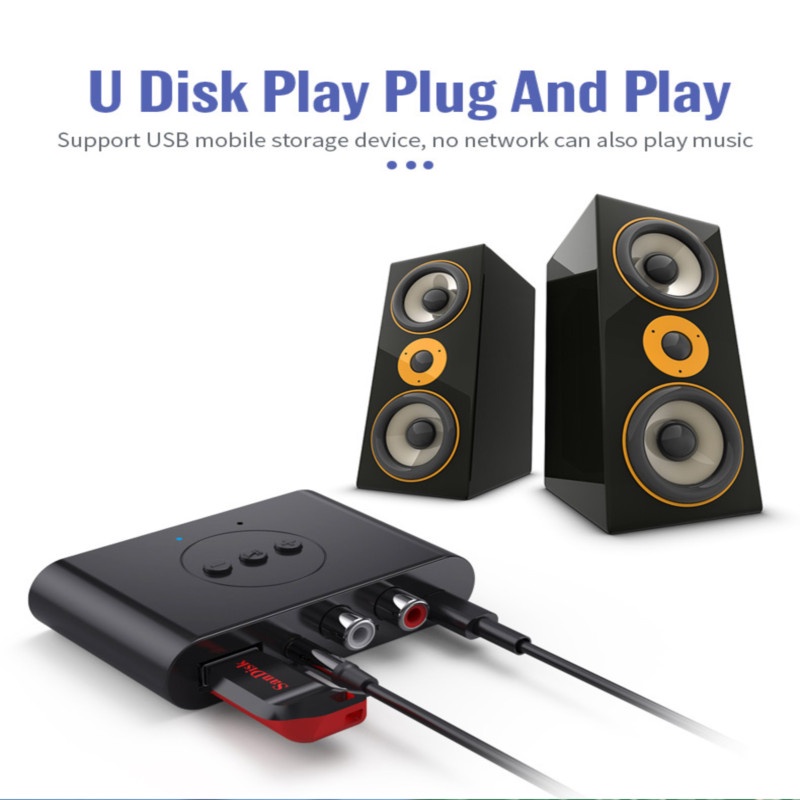 Thiết bị nhận âm thanh không dây Bluetooth 5.0 có micro RCA 3.5mm