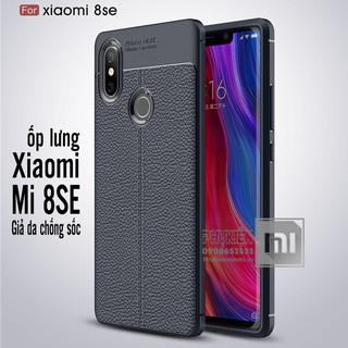 Ốp lưng Xiaomi Mi 8SE silicon giả da, chống sốc Auto Focus