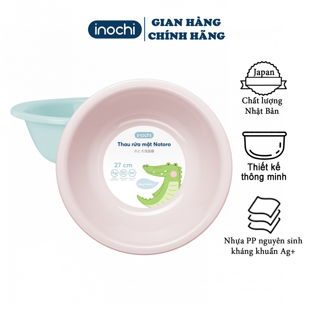 Thau rửa mặt -Chậu nhựa nguyên sinh kháng khuẩn Ag+ cao cấp Notoro inochi 21/27/32 cm TRM01