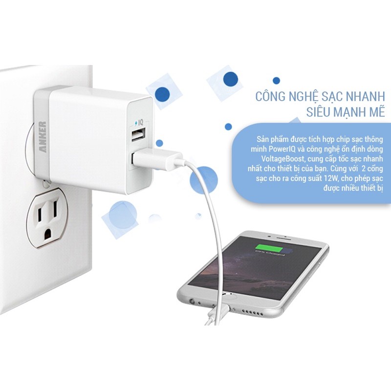 Sạc nhanh Anker 18W - Quick Charge 3.0, Anker 18W USB Wall Charge