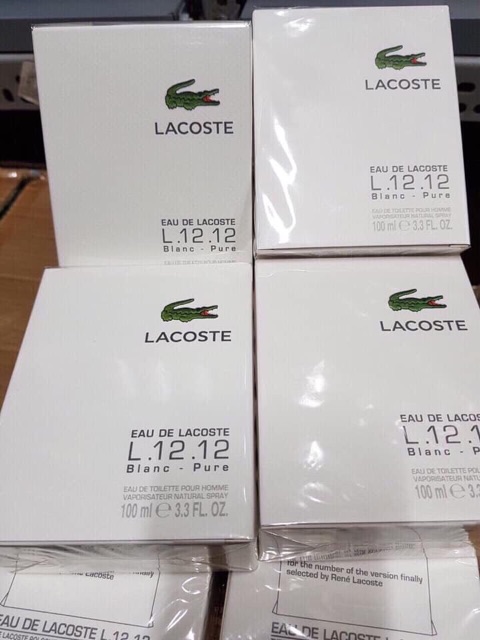 [siêu rẻ] Nước hoa Lacoste trắng L12.12 100ml của Pháp