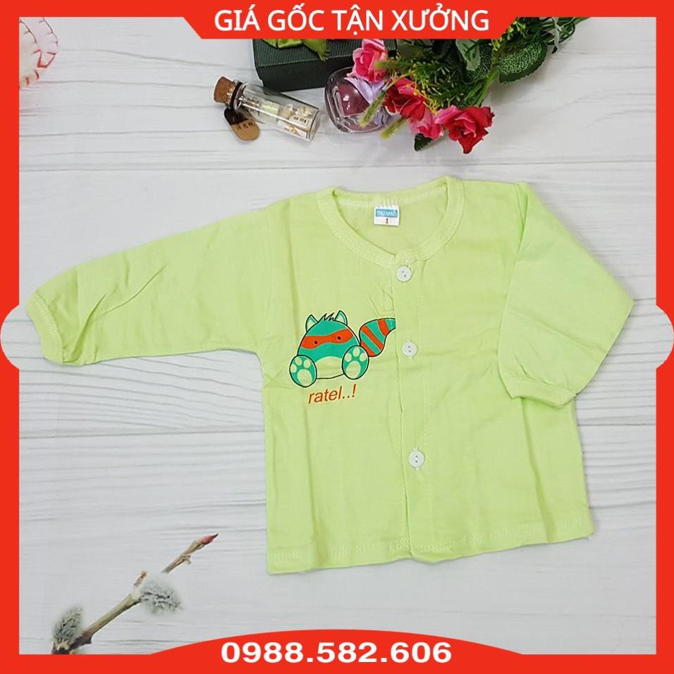 Combo 5 Áo Tay Dài Sơ Sinh Thu Hằng Cài Giữa (Cotton Mỏng, Mềm)