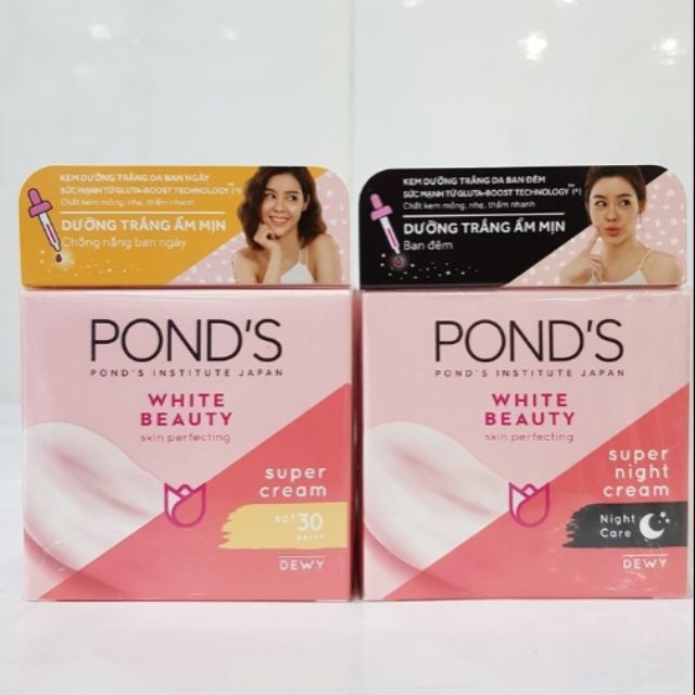 (50g Mẫu Mới 2020) Kem Dưỡng Trắng Da Ban Ngày Ban Đêm Pond's White Beauty