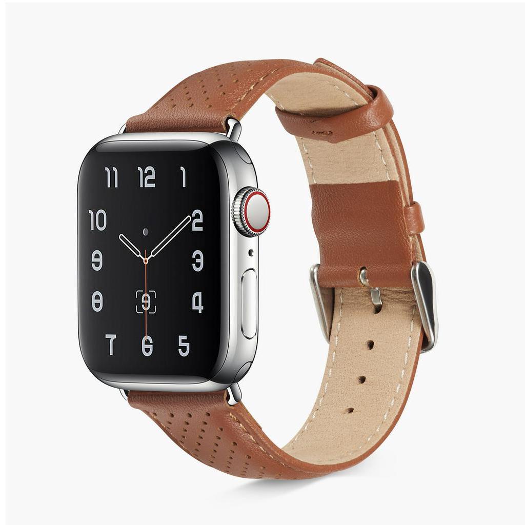 Dây da cá sấu thoáng khí cho đồng hồ Apple 38mm 42mm 40mm 44mm Series 6 SE 5 4 3 2 1