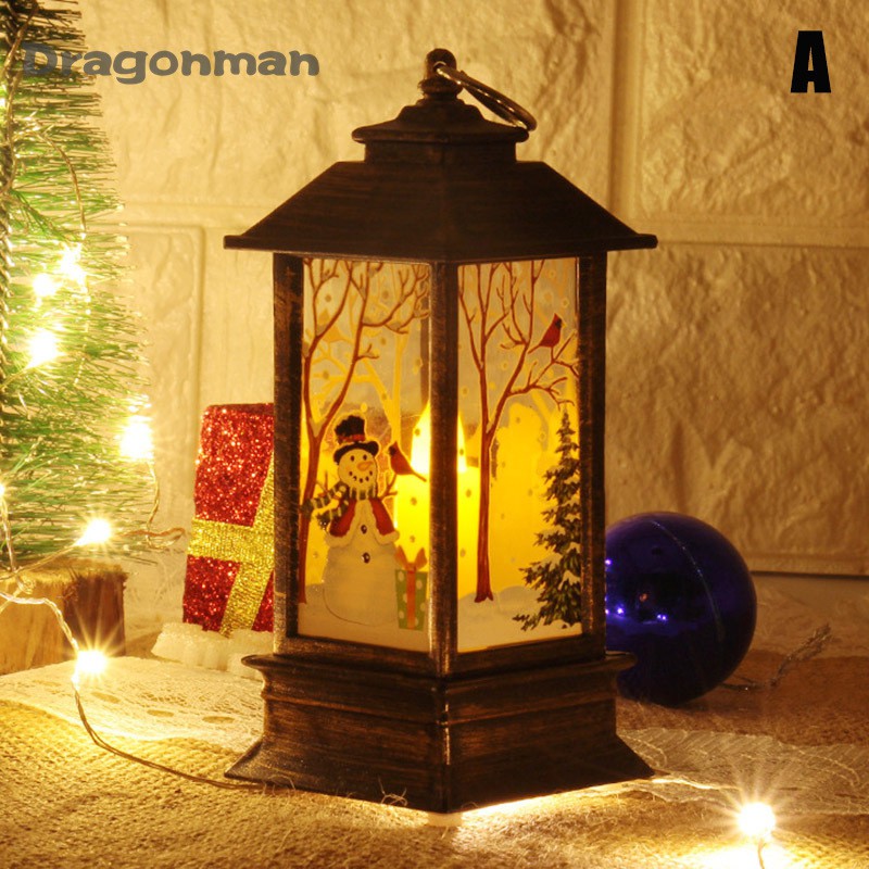 Small Christmas Lantern Lamp Desk Light Festival Table Decoration for Home Bar