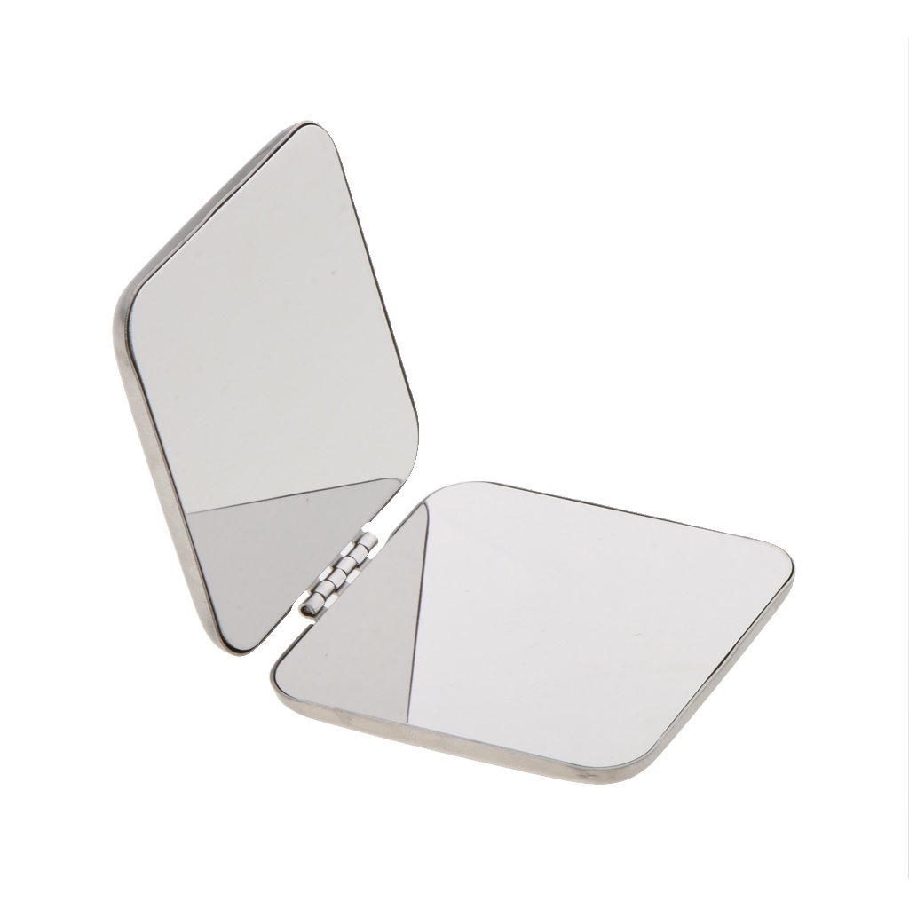 Gương Trang Điểm Mini Bỏ Túi Hình Vuông Bằng Thép Không Gỉ