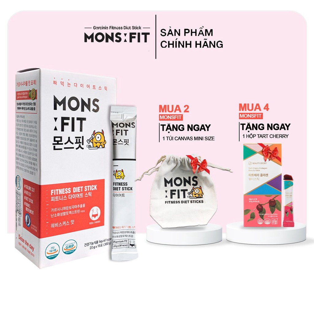 [MUA + GIVE] Siro Hỗ Trợ Giảm Cân Hàn Quốc Monsfit Fitness Diet Stick 20g x 15 gói